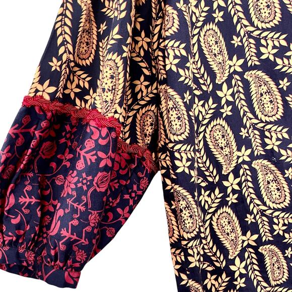 Sachin & Babi Celestine Paisley Print 3/4 Sleeve Tunic Shift Mini Dress Size XS - Picture 4 of 14